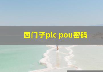 西门子plc pou密码